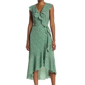Max Studio Green Wrap Dress